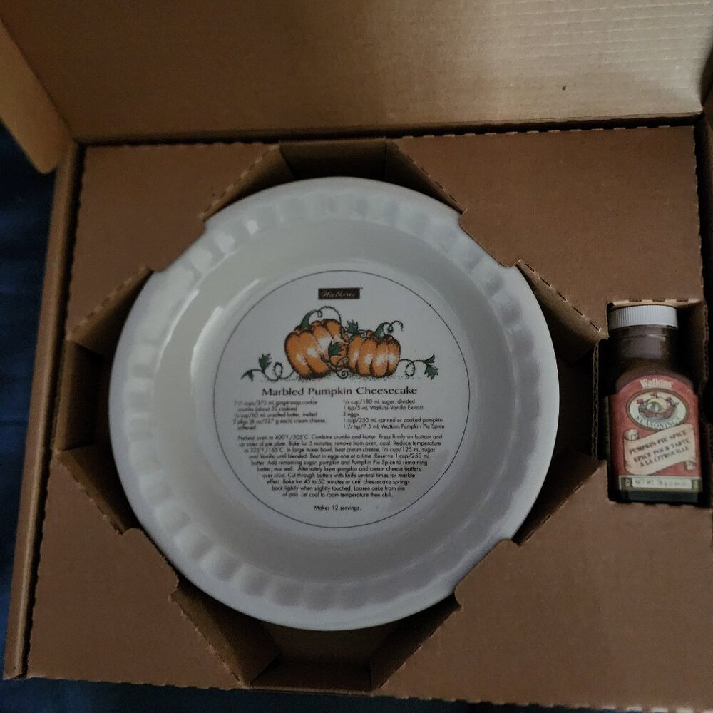 Vintage watching pumpkin pie plate